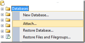 Attaching a database file