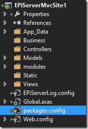 EPiServer basic project structure in Visual Studio